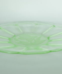 Uranium-Anna groen glas schaal met Iris