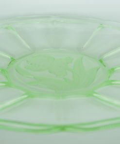 Uranium-Anna groen glas schaal met Iris