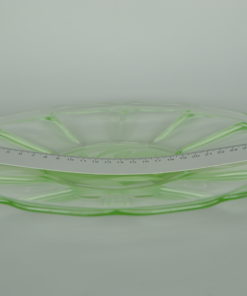 Uranium-Anna groen glas schaal met Iris