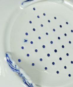 Fruittest met schotel antiek blauw met wit hand beschilderd