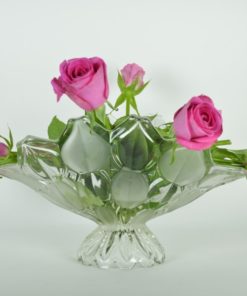 Centerpiece Jardinière glazen schaal met matglazen blad