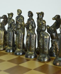 Schaakspel Romeinen en Kelten koperen stukken