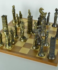 Schaakspel Romeinen en Kelten koperen stukken