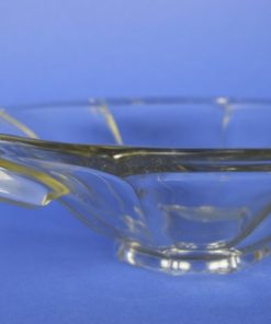 Schaal kleurloos glas met oren Bohmen