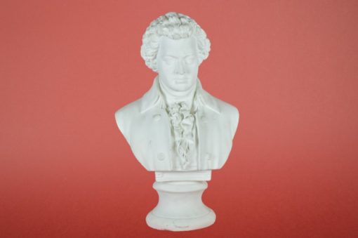 Mozart buste wit keramiek