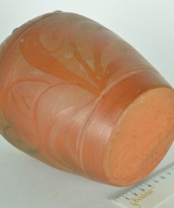 Waterkruik oranje keramiek met handvat