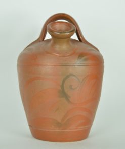 Waterkruik oranje keramiek met handvat