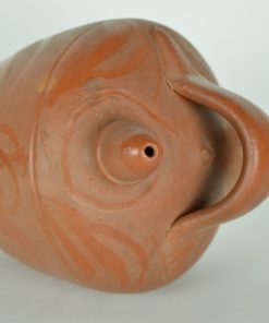 Waterkruik oranje keramiek met handvat