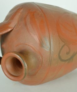 Waterkruik oranje keramiek met handvat