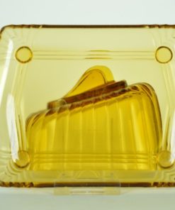 Kaasstolp amberkleurig glas