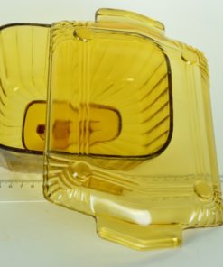 Kaasstolp amberkleurig glas