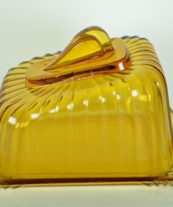 Kaasstolp amberkleurig glas