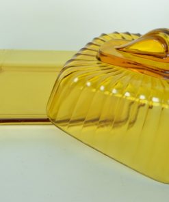 Kaasstolp amberkleurig glas