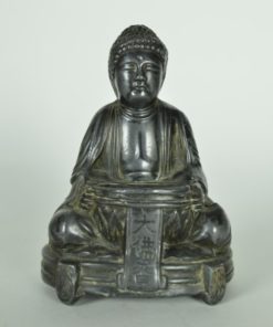 Boeddha van tin met wierook bakje