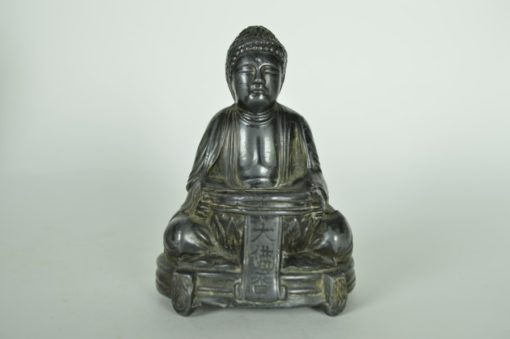 Boeddha van tin met wierook bakje