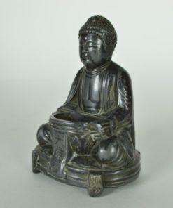 Boeddha van tin met wierook bakje