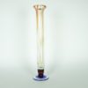 Vaas glas recht lang blauw en oranje