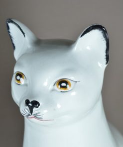 Witte kat porselein groot