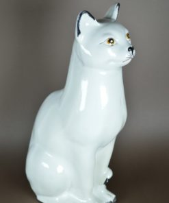 Witte kat porselein groot