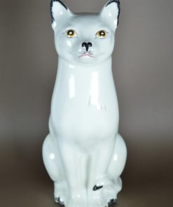 Witte kat porselein groot