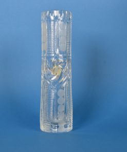 Kristallen vaas met zilverkleurige Poolse gekroonde adelaar