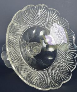 Kristal Serveerschaal op voet met waaiers