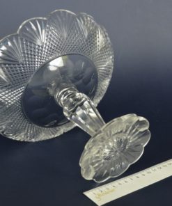 Kristal Serveerschaal op voet met waaiers