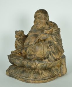 Lachende boeddha houtlook