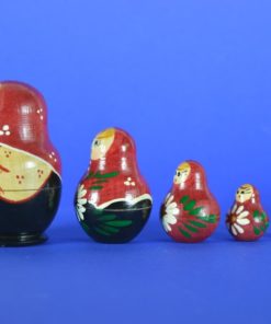 Matroesjka zwart met bloem