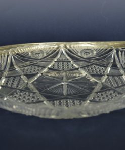 Presenteerschaal glas met zilverkleurig hengsel