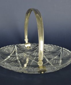 Presenteerschaal glas met zilverkleurig hengsel