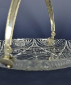 Presenteerschaal glas met zilverkleurig hengsel