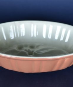 Bakvorm puddingvorm patévorm oud roze keramiek