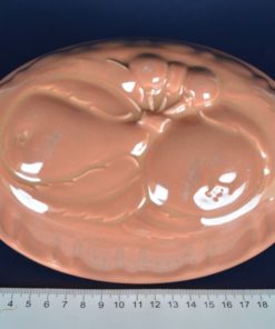 Bakvorm puddingvorm patévorm oud roze keramiek
