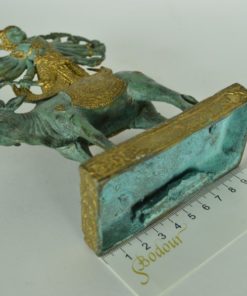 Shiva met tien armen op een heilige koe koper