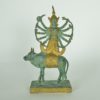 Shiva met tien armen op een heilige koe koper