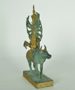 Shiva met tien armen op een heilige koe koper