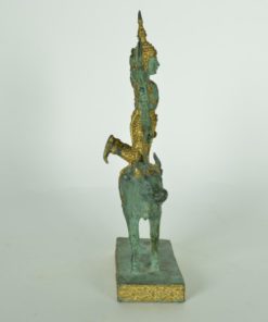 Shiva met tien armen op een heilige koe koper