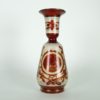 Vaas glas cranberry etched antiek