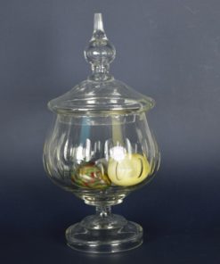 Kristallen vruchten Bowl schaal met deksel op voet