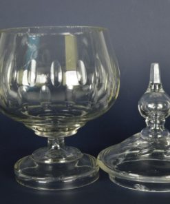 Kristallen vruchten Bowl schaal met deksel op voet