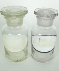 Apothekersflessen kleurloos glas achthoekige dop