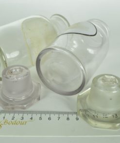 Apothekersflessen kleurloos glas achthoekige dop