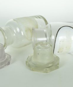 Apothekersflessen kleurloos glas achthoekige dop