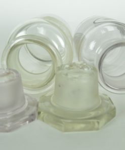 Apothekersflessen kleurloos glas achthoekige dop