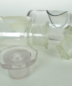 Apothekersflessen kleurloos glas achthoekige dop