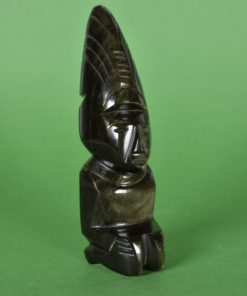 Goud obsidiaan beeld van Mexicaanse krijger