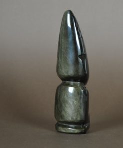 Goud obsidiaan beeld van Mexicaanse krijger