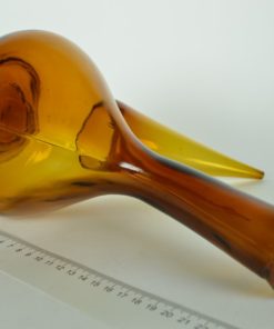 Porrón, karaf amberkleurig glas een liter