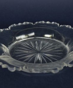 Biedermeier schaal kristal gekartelde rand